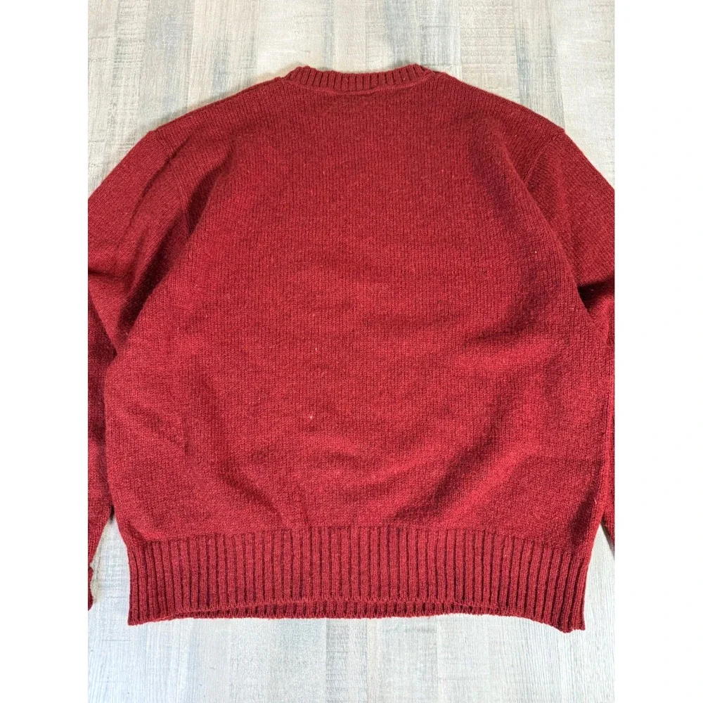 Vintage Jantzen Wool Sweater Red Raglan Knit Made in USA Size Large 60s Raglan